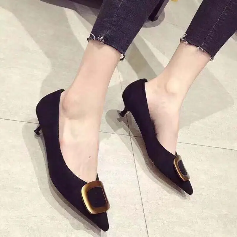 New Fashion Women High Quality Sheepskin Kid Suede Leather Office Lady Pump Med Heels Shollow Elegant Pointed Toe Dress Shoes New Fashion Women High Quality Sheepskin Kid Suede Leather Office Lady Pump Med Heels Shollow Elegant Pointed Toe Dress Shoes