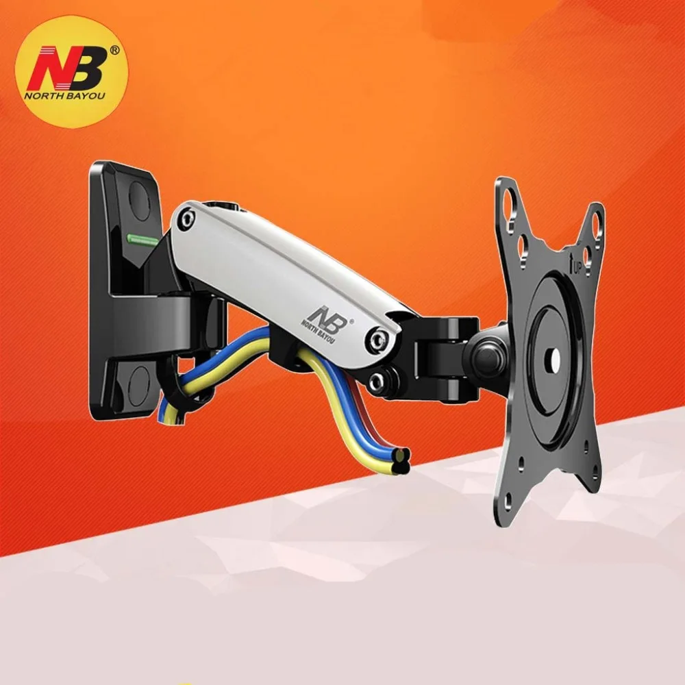 

NB F120 17-27" Gas Spring Aluminum Alloy 360 Degree 17"-27" Monitor Holder TV Wall Mount wall movable arm with travel convert