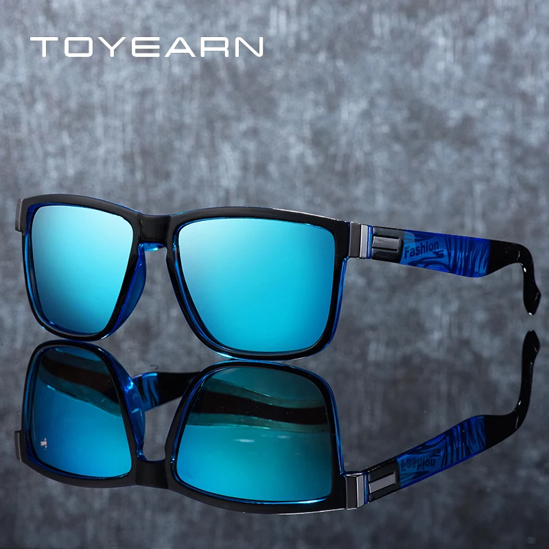 TOYEARN новые брендовые дизайнерские винтажные мужские квадратные поляризованные солнцезащитные очки, мужские спортивные зеркальные солнцезащитные очки для вождения