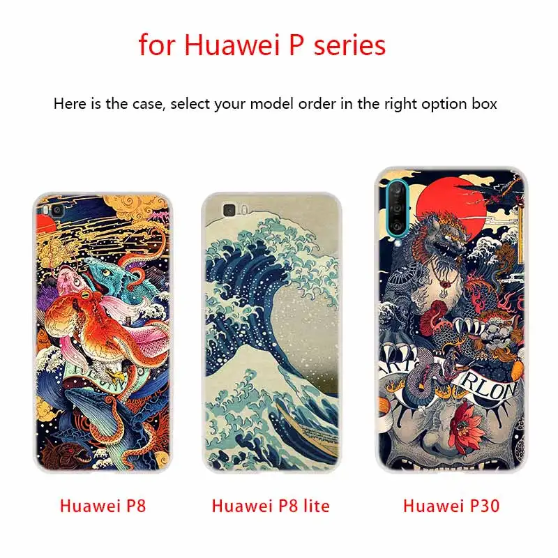 NAYIDA японский стиль Искусство Японский чехол силиконовый мягкий ТПУ для Huawei P30 P40