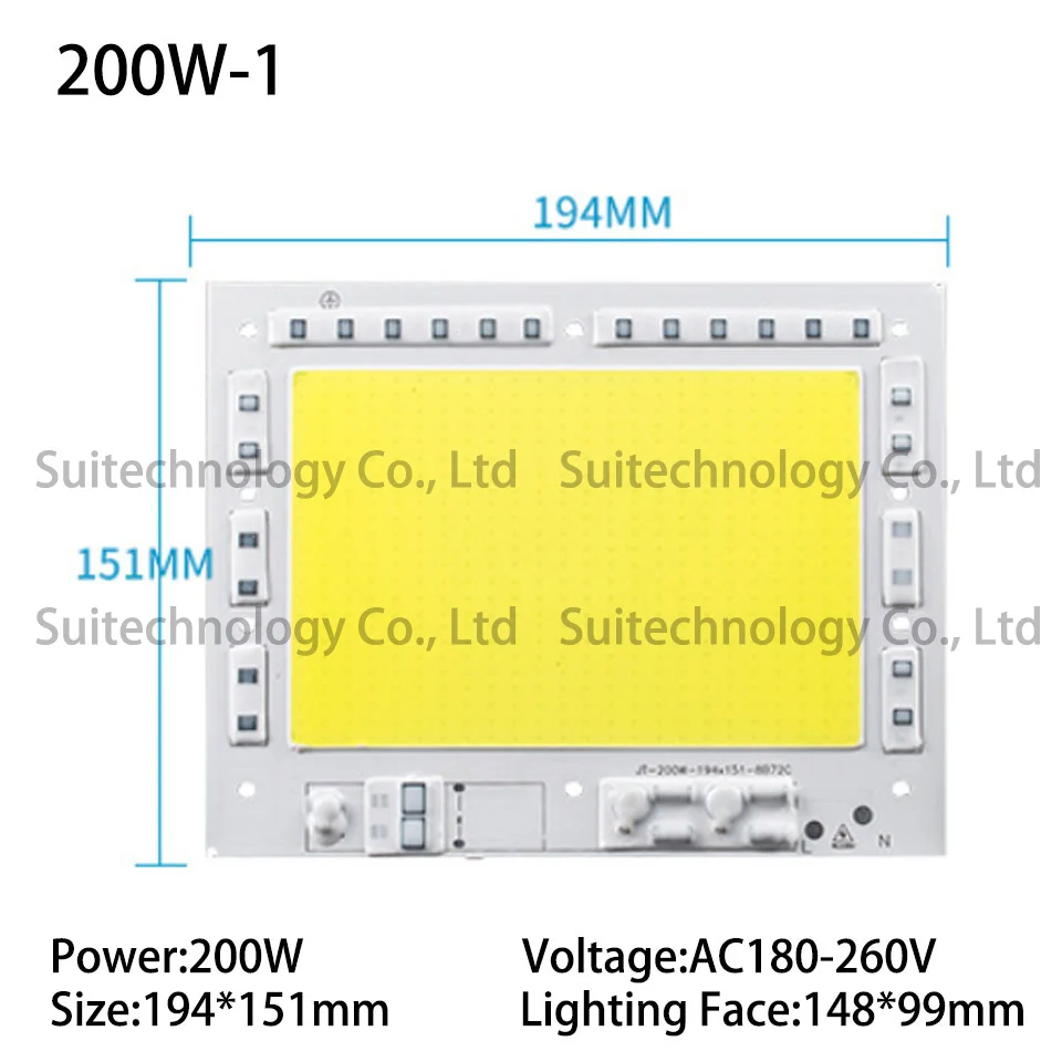 5 шт. светодиодный прожектор pcb AC220V алюминиевая ламповая пластина 30 Вт 50 Вт 100 Вт 150 Вт 200 Вт светодиодный панель источника освещения для наружного прожектора - Испускаемый цвет: 200W-1  AC220V