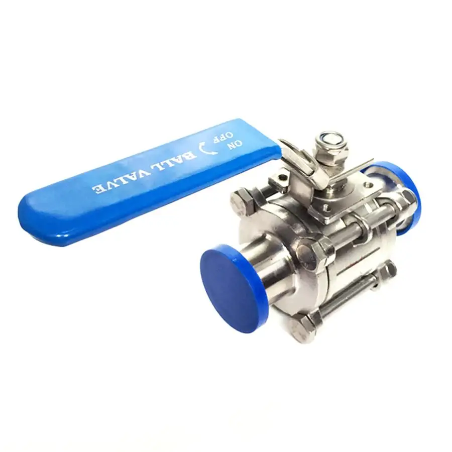 Подходит для 89 мм трубы OD x 3," тройной зажим санитарный 3-Piece Шаровой запорный клапан SUS 304 нержавеющая пивоварения дома