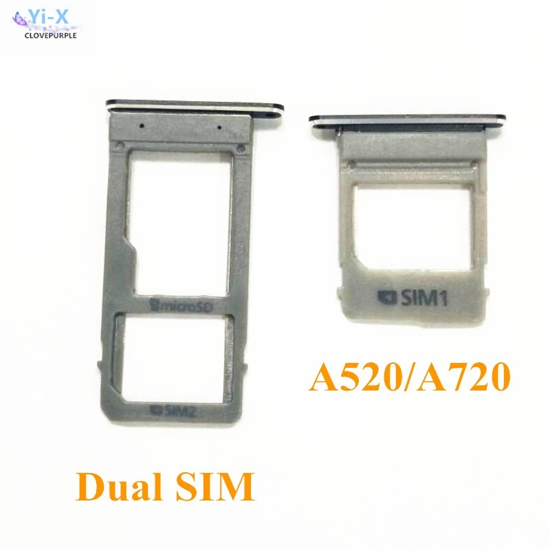 Лоток для одной/двух SIM карт слот Micro SD держатель адаптер Samsung Galaxy A520 A720 A5 2017 A7