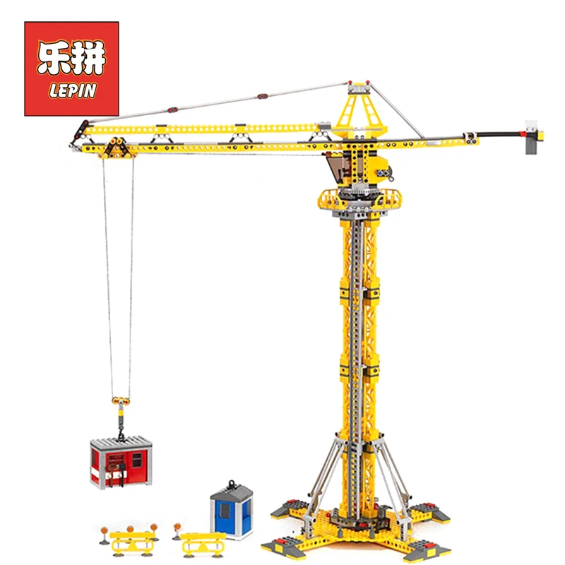 

Lepin 02069 City Series Model Building Blocks Bricks the Building Crane Set Compatible legoinglys City 7905 Toys For Children