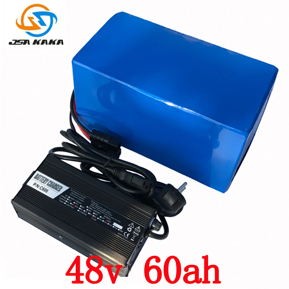 48V 60Ah 3000W use for samsung cell electric bicycle lithium Battery with 70A BMS and 5A Charger li-ion scooter battery pack free customs taxe electric bike 60v 3000w battery pack with charger and bms for 60v 25ah lithium battery pack for samsung cell