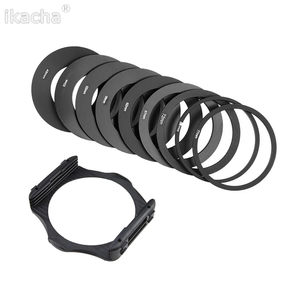 

2 In 1 Camera Square Filter Adapter Ring Metal Ring Lens Adapter for Cokin P Series Filter Holder 49 52 55 58 62 67 72 77 82mm
