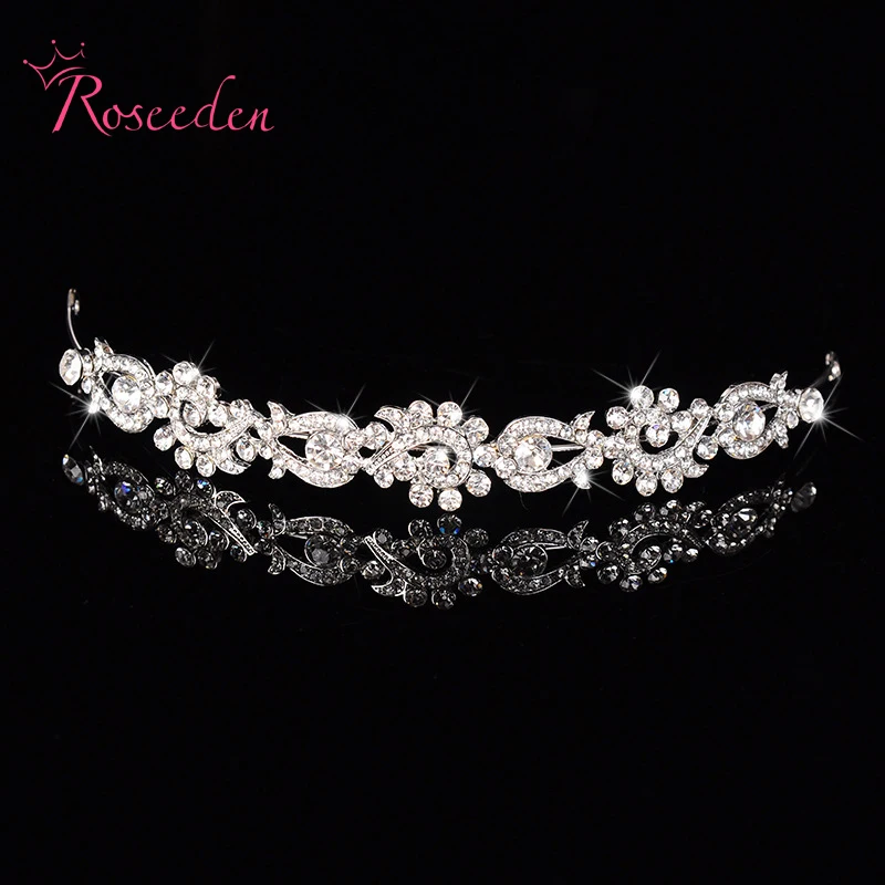 Korean Rhinestone Crystal Tiara Crown Bridal Wedding Accessories Womens