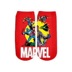 Летние для мужчин/wo мужчин Дети Marvel Мстители 3D принт короткие носки хип хоп мультфильм Бэтмен Супермен Спайдермен Капитан Америка Новинка