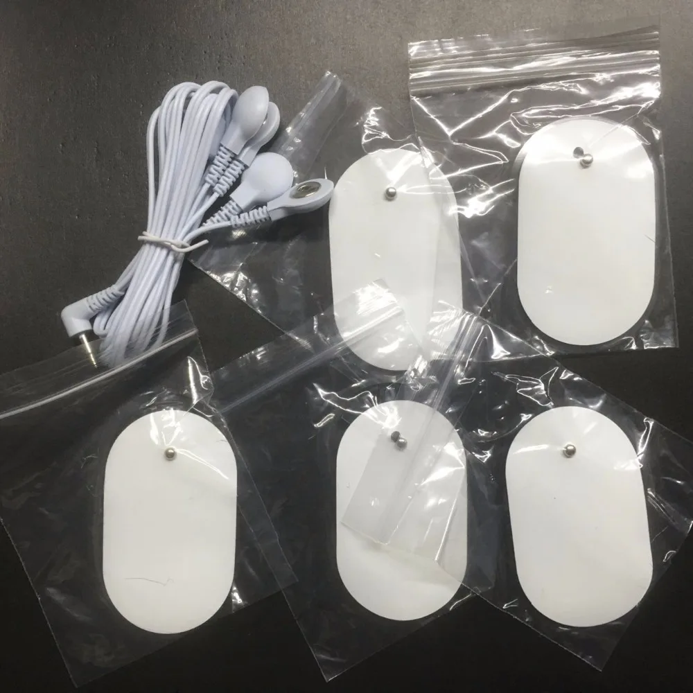 

10pcs/lot TENS EMS Self Adhesive Electrode pads Acupuncture Slimming Massager for Digital Therapy Machine+1 pc 2.5MM 4-way wire