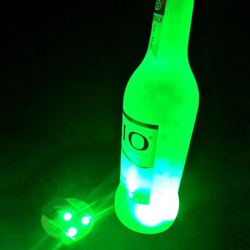 100pcs Super Bright White Light Mini LED Bottle Coaster 3M Sticker Light for Wedding Party Night Clubs