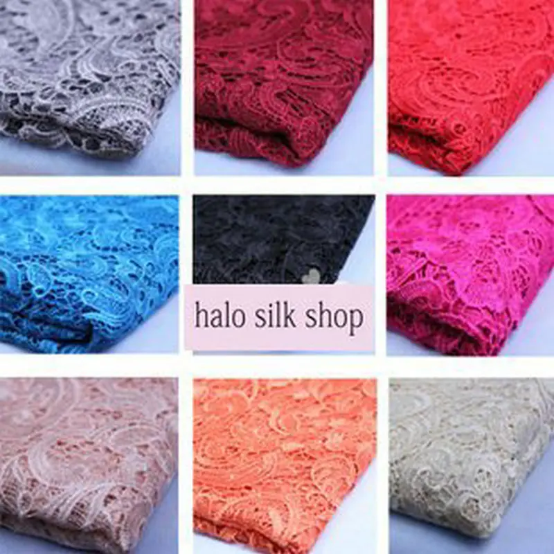 Топы высокого качества 23 Цвета Водорастворимая 3D африканская кружевная Венецианская кружевная ткань для свадебного платья новое поступление