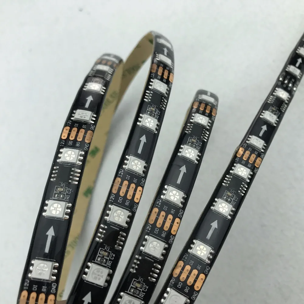 5 м/катушка WS2818 60 Светодиодный s/m(20 пикс./м) DC12V RGB полноцветный светодиодный