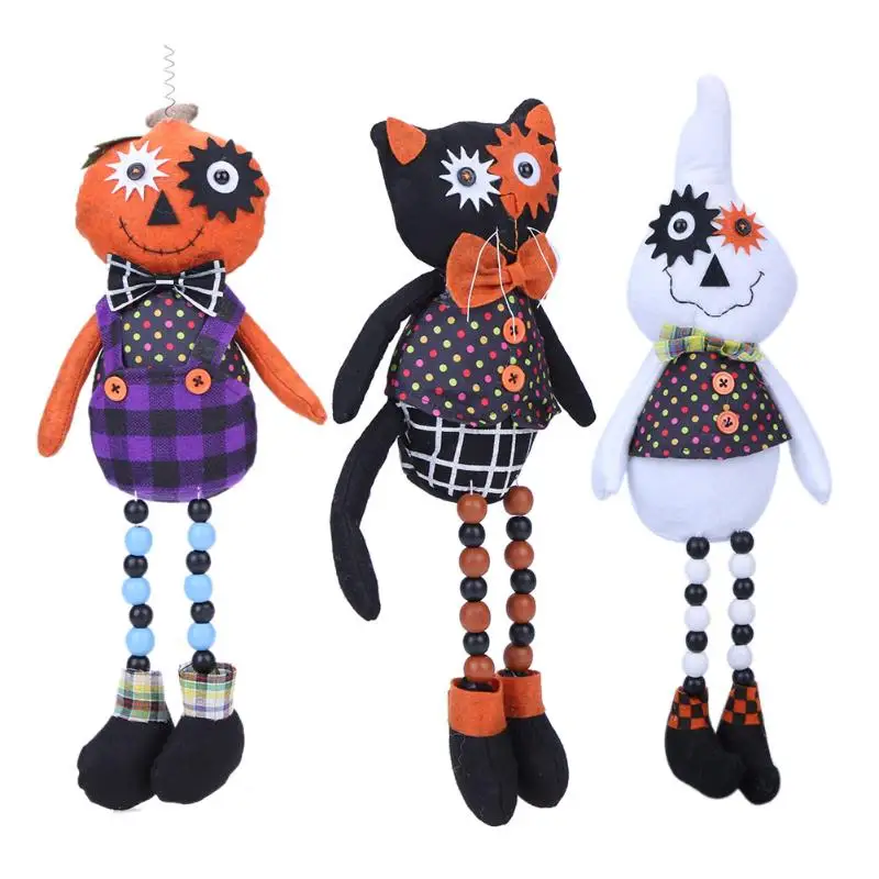 

45cm Cartoon Plush Standing Doll Toy Scary Halloween Trick Gag Prank Pumpkin Skull/Black Cat/Ghost Stuffed Doll