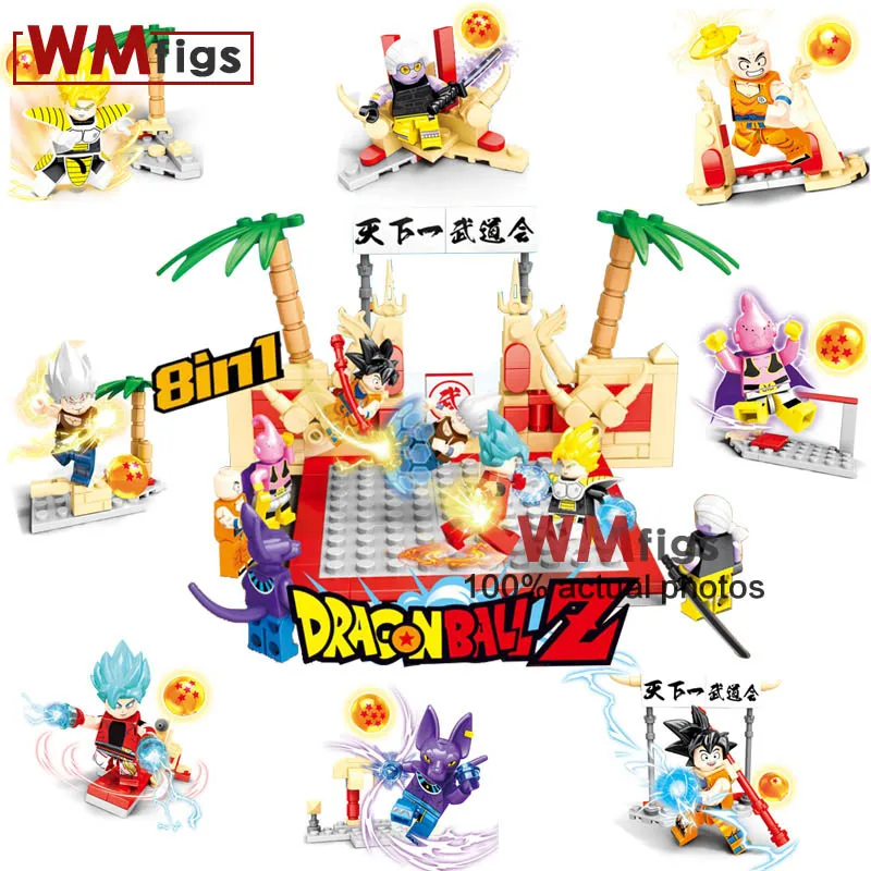 

8 in 1 8pcs/lot Dragon Ball Z Assembling Building Blocks The First Budokan In The World Ball Z Son Goku Bricks
