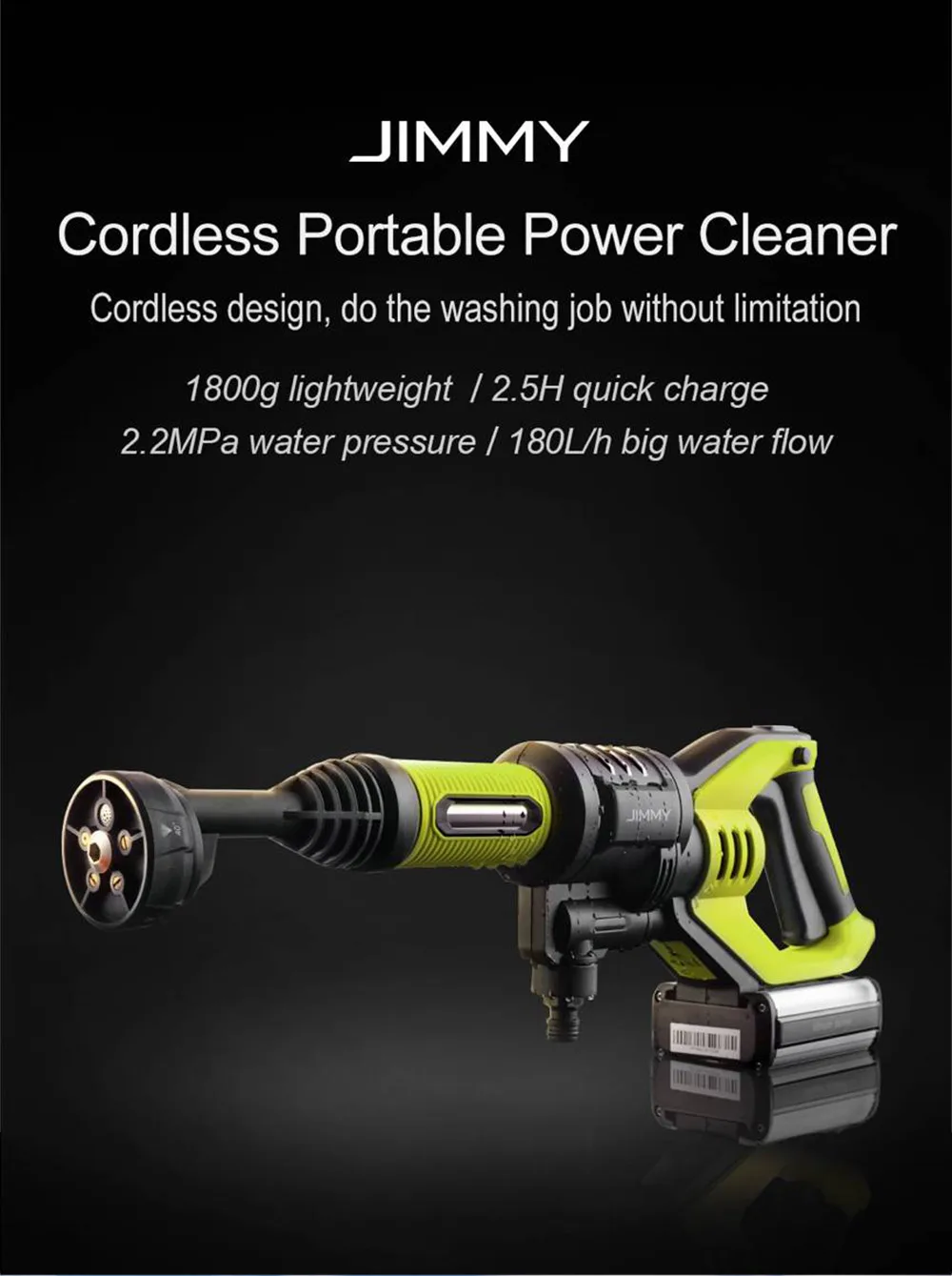 Best Jimmy JW31 Car Bicycle Flush Gun Washing Gun Powerful Handheld Rechargeable Cleaning Tool Water Power Cleaner Washer 0
