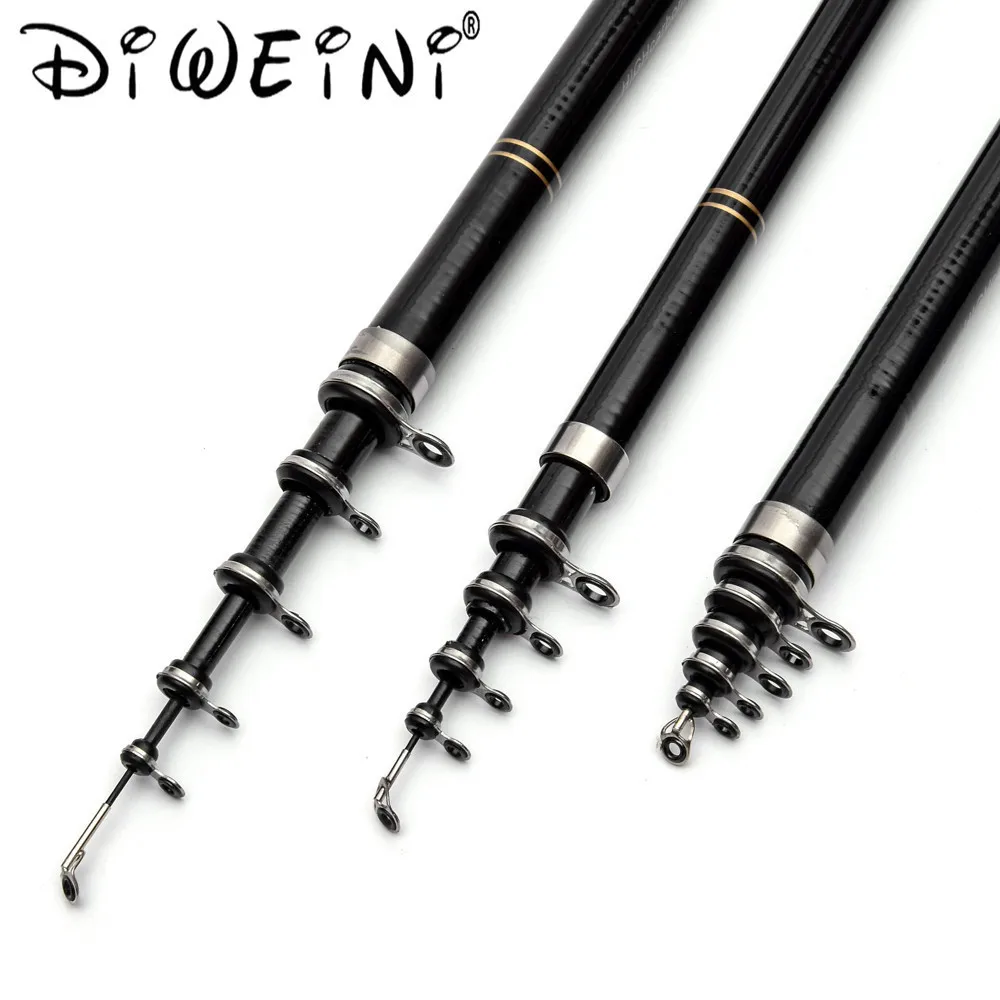 

Hot Sale 2.1m 2.4m 2.7m 3.0m 3.6M 4.5m 5.4m 6.3m Black Fiberglass Fiber Telescopic Fishing Rod Spinning Sea Rod Rock Fishing Rod