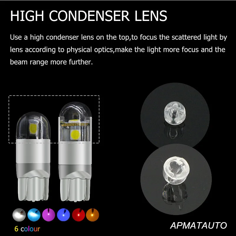 2x T10 W5W 3 SMD для чипы samsung парковочная лампа бокового света светодиодный составной детали спирального кабели для Тойота Crown Vois Camry Highlander Previa RAV4 Yaris 12 V