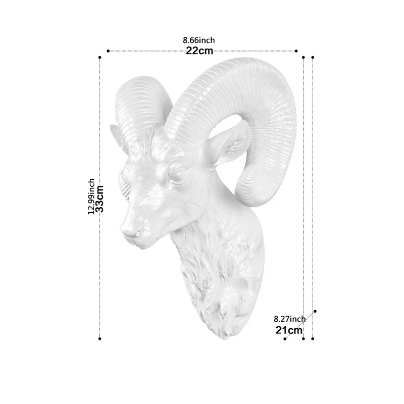 Европейский животное голова оленя слон подвесной стерео творческая гостиная Фреска домашний настенный фон для украшения изделия из смолы - Цвет: White