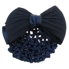Rosallini темно-синий Ruched Bowknot снуд чистая заколка зажим для волос булочка крышка для женщин