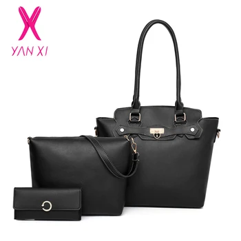 

New Hot Sale Women Shoulder Messenger Bags Female Day Clutches 3 Piece Set High Capacity Handbags Luxury Quality Crossbody Bag