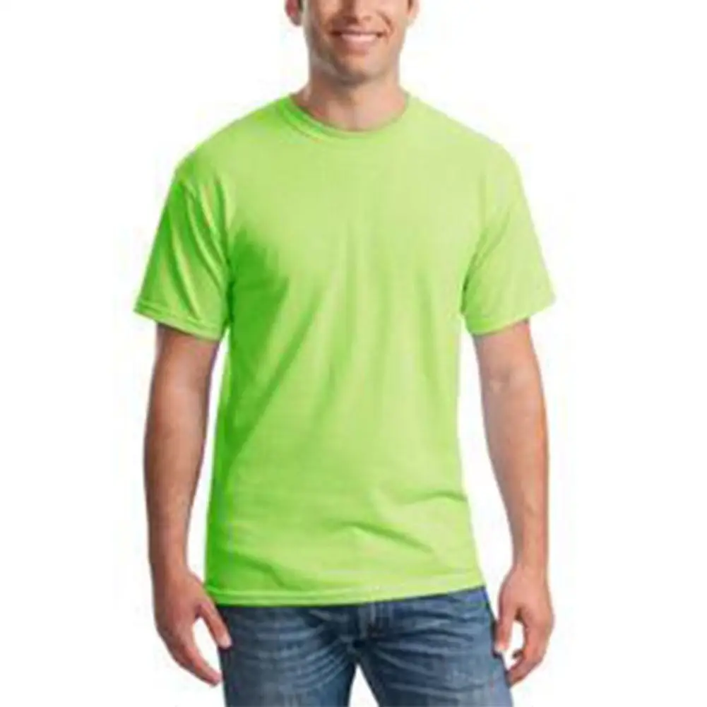 

Yfashion Men T-shirts Summer Simple Round Collar T-shirt Mens Tops Comfortable Cotton Base T-shirt Solid Color Tee Shirt