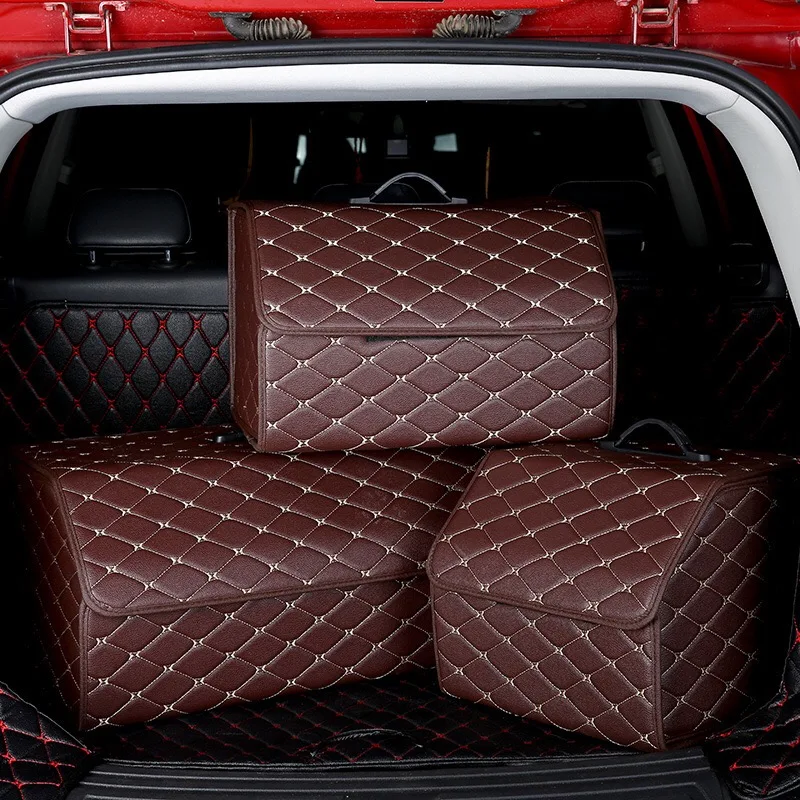 

Automobiles Organizer Foldable Storage Box Car Trunk PU Leather Waterproof High Capacity Stowing Tidying