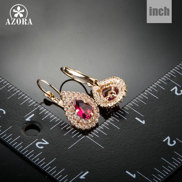 Серьги подвески золотого цвета с фианитом TE0151|drop earrings|tear dropearrings drops |