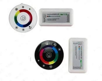

2016 New DC12V-DC24V LED Touch Round RGB Controller 18A 7 Keys RF Remote controller for 5050 3528 2835 LED strip lights
