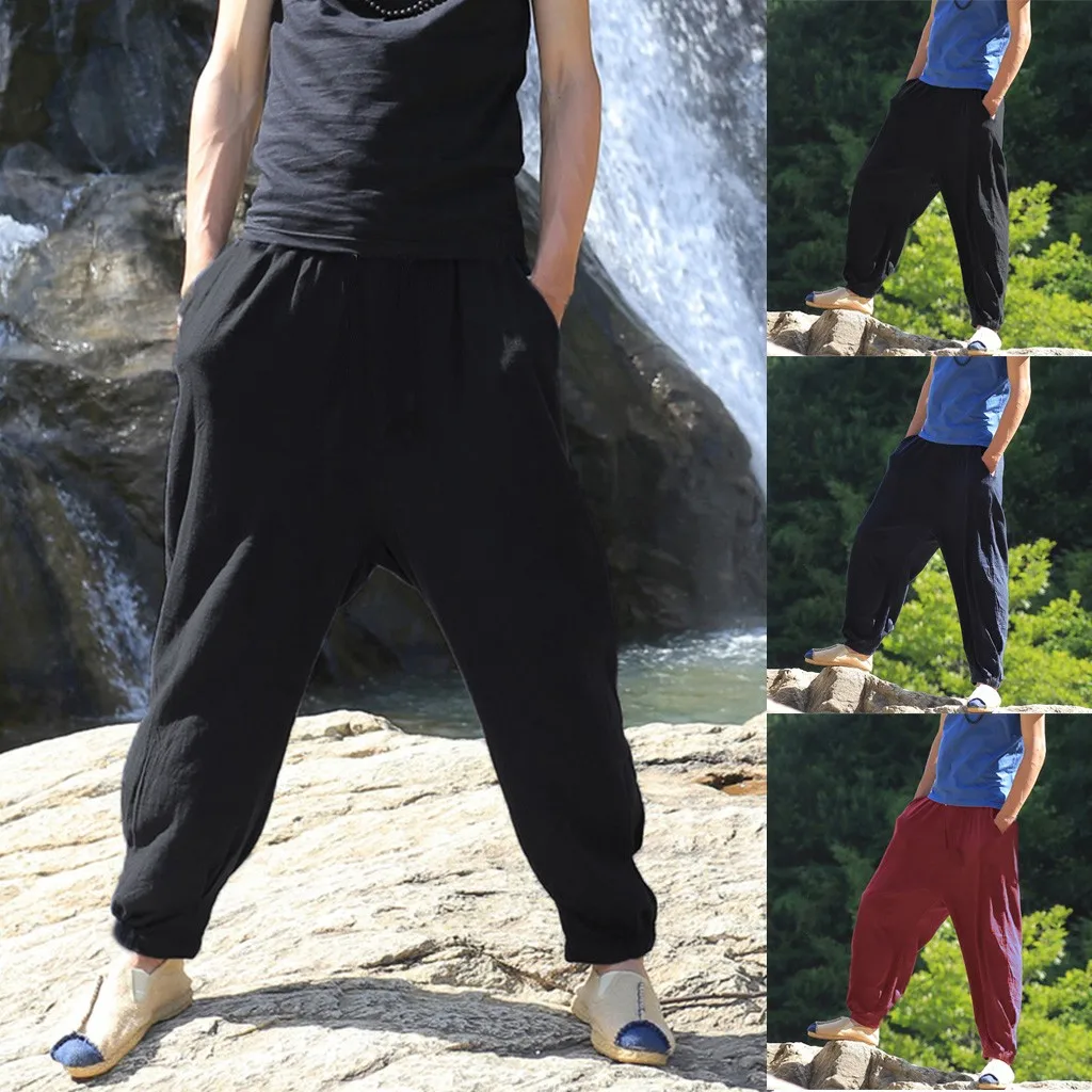 Мужские модные однотонные хлопковые брюки в стиле хип-хоп Аладдин, мешковатые брюки для мужчин и женщин, большие размеры, широкие брюки, повседневные штаны 5,29