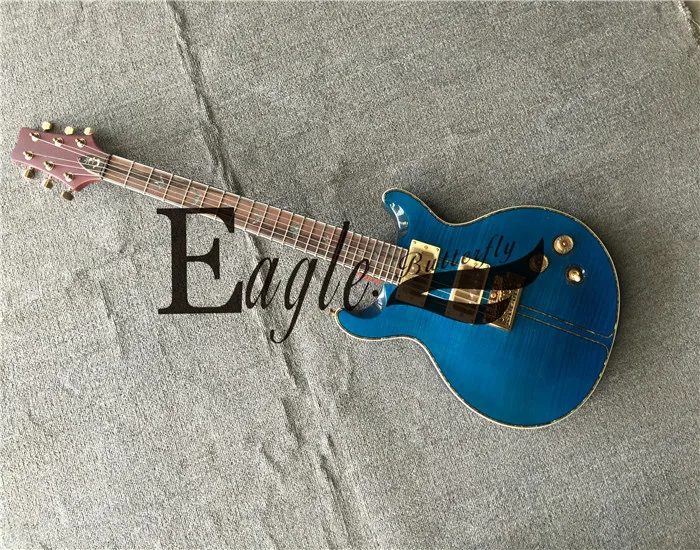 

,Eagle. Butterfly custom shopr,24 Flame Maple Veneer PS Electric Guitar Blue Eagle Custom Electric Guitar, available in stock