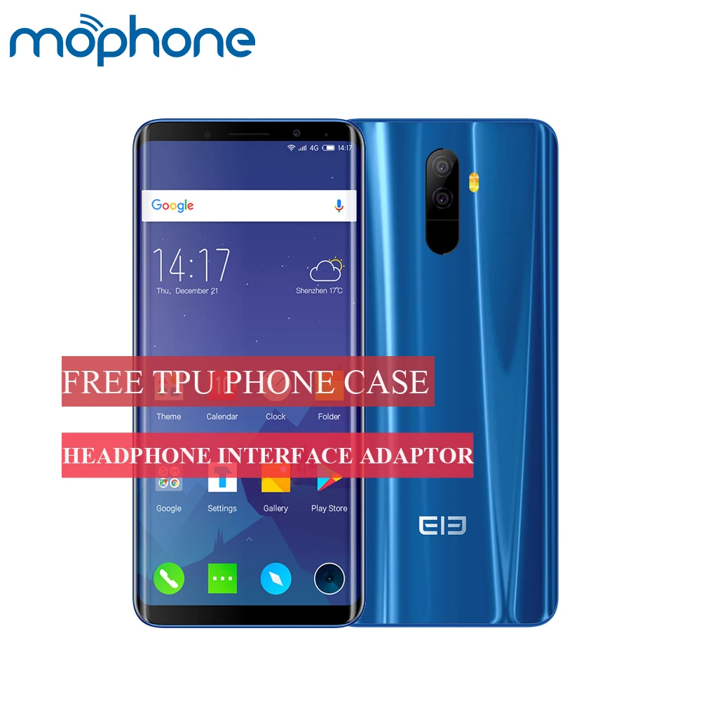 Elephone U Face ID Mobile Phone 6+128GB Helio P23 OctaCore 5.99inch Corning Gorilla Android 7.1 2*13MP Rear Cameras Smartphone