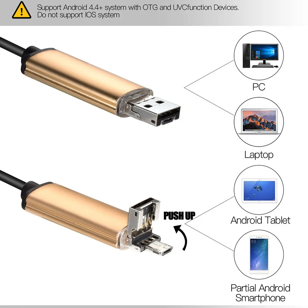 1/1. 5/2 м 7/5. 5 мм линза эндоскопа HD 480P USB OTG гибкий эндоскоп Водонепроницаемая наблюдательная трубка камера бороскоп для андроида телефон ПК