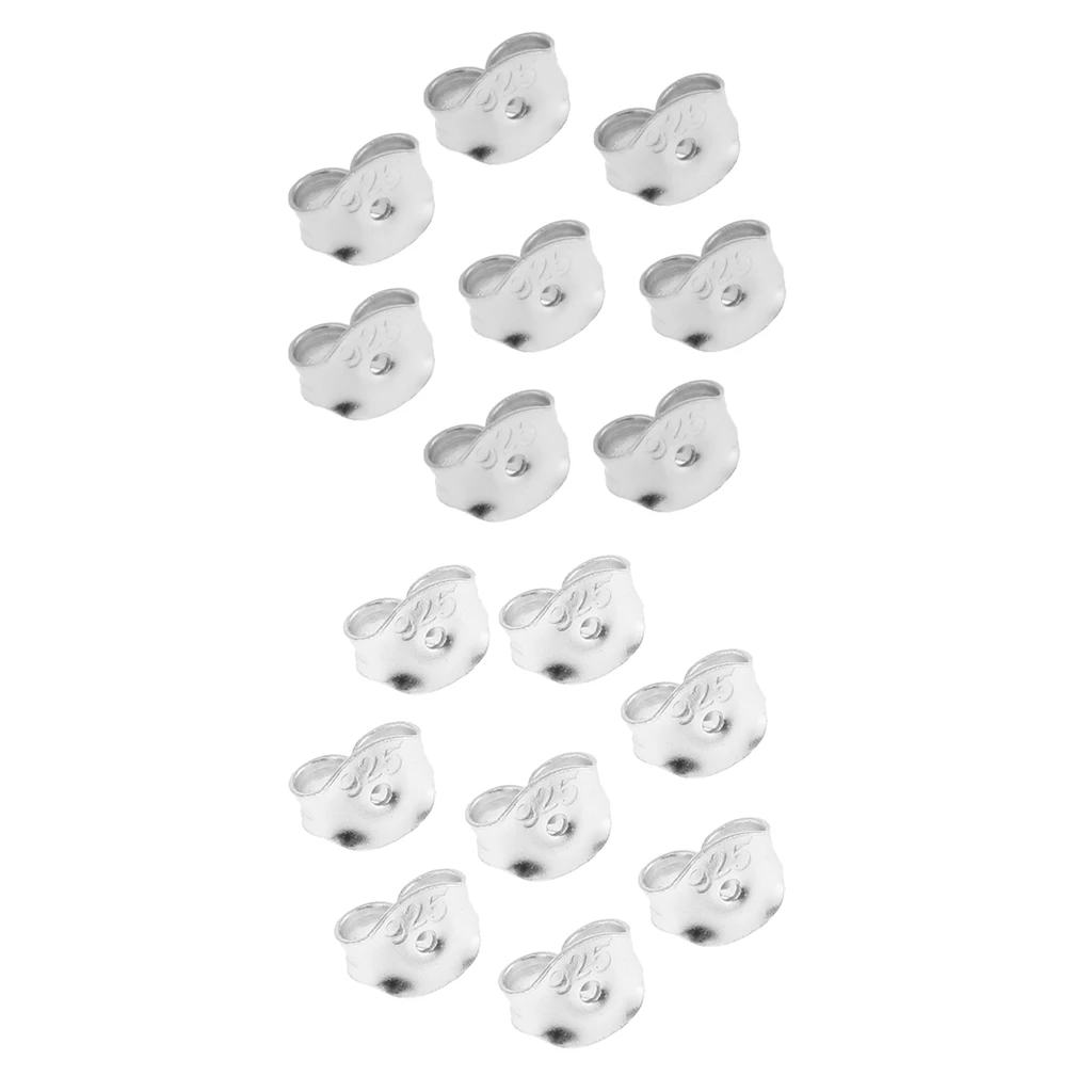 16 Pieces 925 Replacement Earring Backs Stoppers for Ear Studs DIY Craft