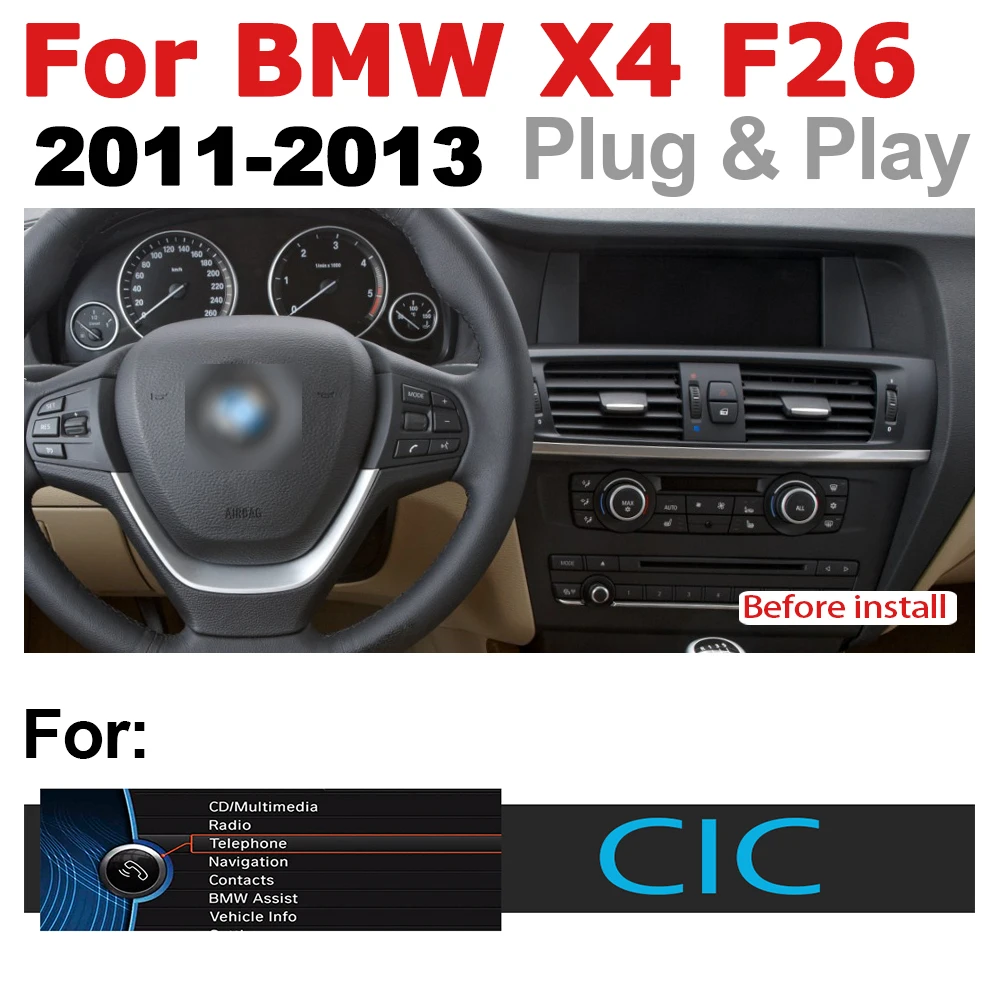 Clearance Car Radio 2 din GPS Android Navigation For BMW X4 F26 2011~2013 CIC AUX Stereo multimedia touch screen original style 3
