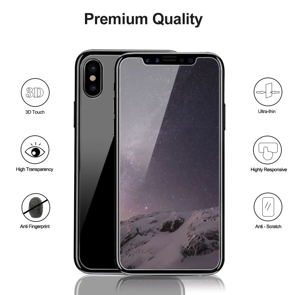 GerTong Передняя и задняя 2 шт закаленное стекло для iPhone X 6 6s 7 8 Plus 5 5S SE Защитная пленка