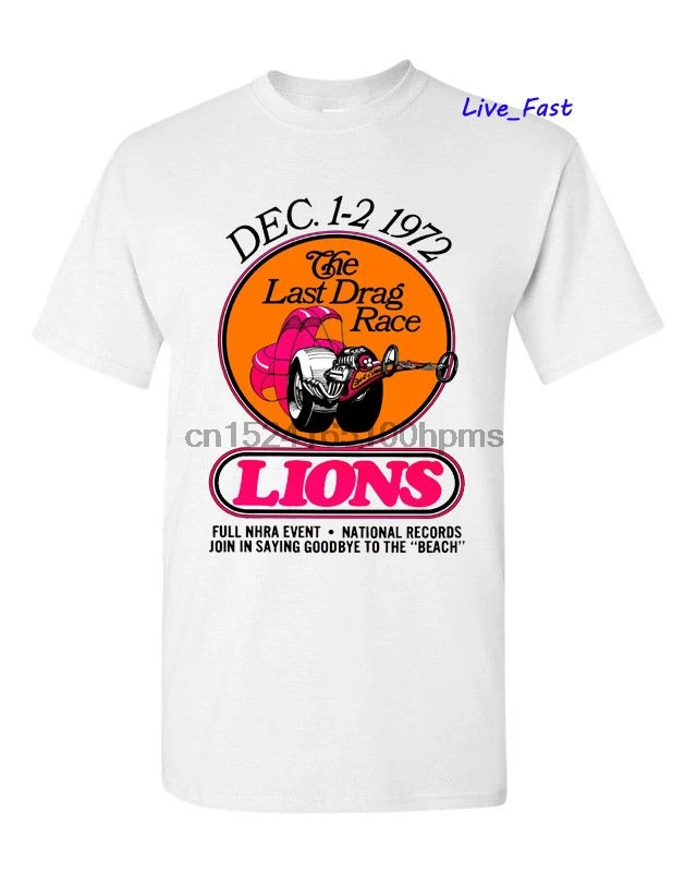 Vintage Race T-shirt LIONS DRAGSTRIP THE BEACH. Vintage Race T-shirt LIONS DRAGSTRIP THE BEACH.