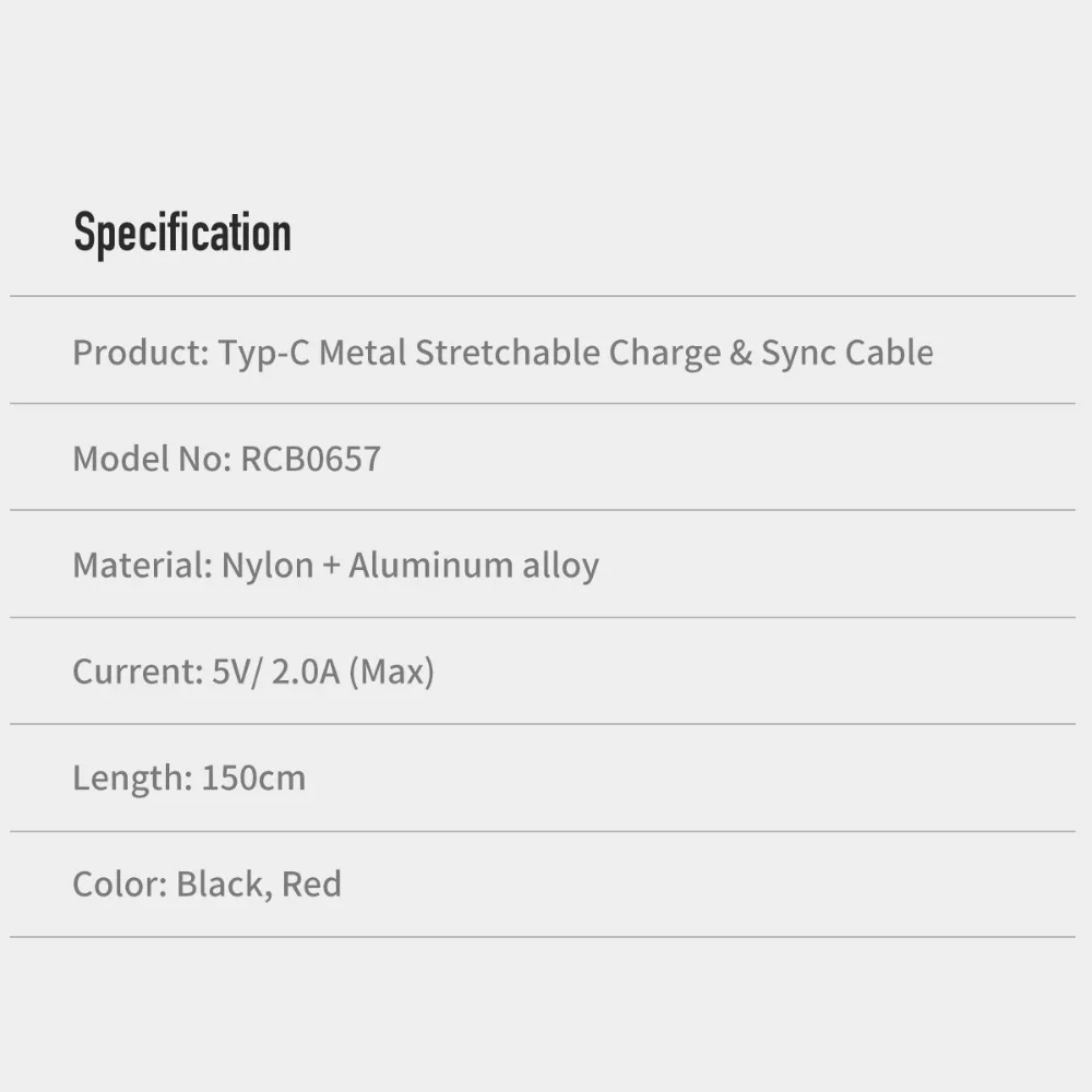 ROCK выдвижной кабель usb type C для телефона, растягивающийся кабель для быстрой зарядки для samsung Galaxy S8 Nexus 5X Xiaomi Macbook