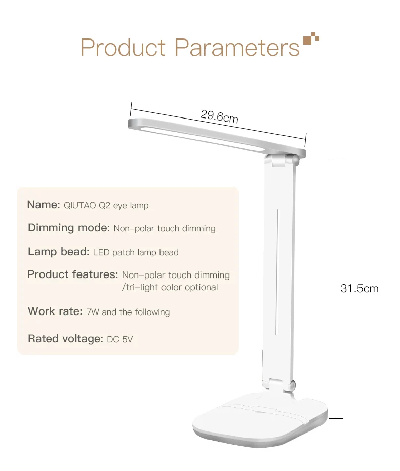 Креативный складной светодиодный Настольный светильник с регулируемым теплым цветом, светильник с защитой глаз