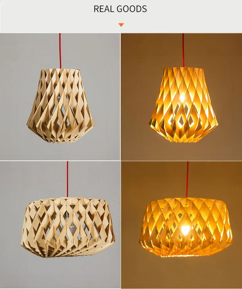 Винтаж Китай деревянный подвесной светильник Лофт CreativeWooden фонари для столовой Ресторан Декор для баров кафе