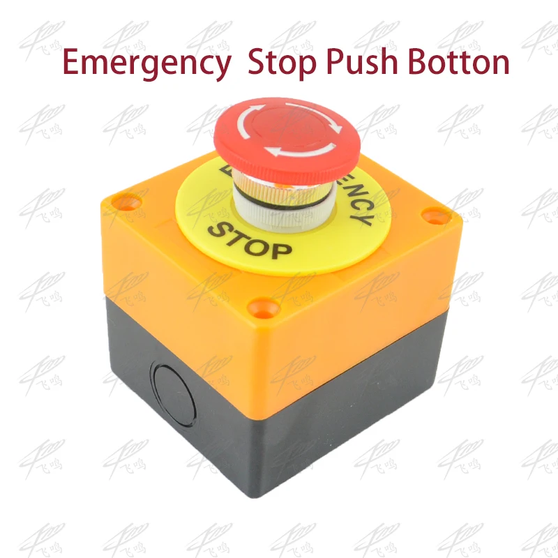 1 PC Plastic Shell Red Sign Push Button Switch DPST Mushroom Emergency Stop Button AC 660V 10A NO+NC LAY37-11ZS Free Shipping