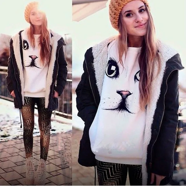 3D Beads Cat Sweatshirts gifts for women's des 3