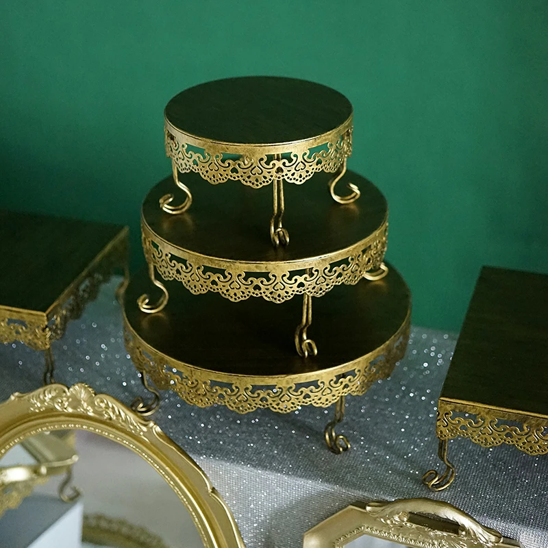  SWEETGO New Arrival cake stand gold cupcake trays 1 piece showcase home decoration tools wedding de