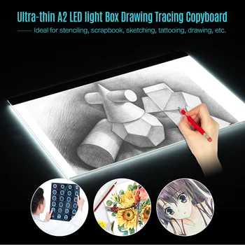 

A2 Large Ultra-thin LED Light Pad Box Painting Tracing Panel Copyboard for Cartoon Tattoo Tracing Drawing Tablet Graphic Tablet