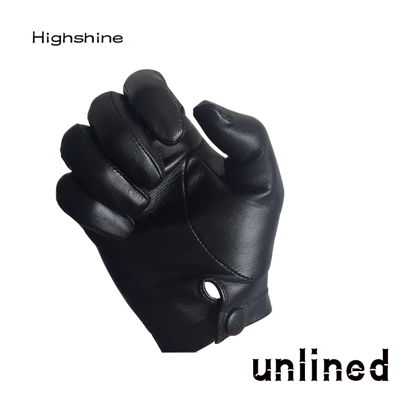 Cuir véritable plein doigt coupe slim chauffeur hommes robe de conduite gants
