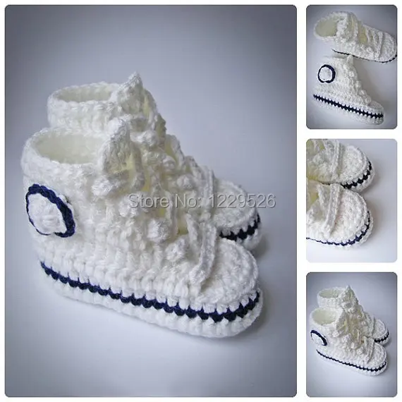 

White Crochet Baby Sneakers, Newborn Crochet Shoes, Infant Crochet Booties, Baby Girl Shoes, Boots for girls, Baby shower gift