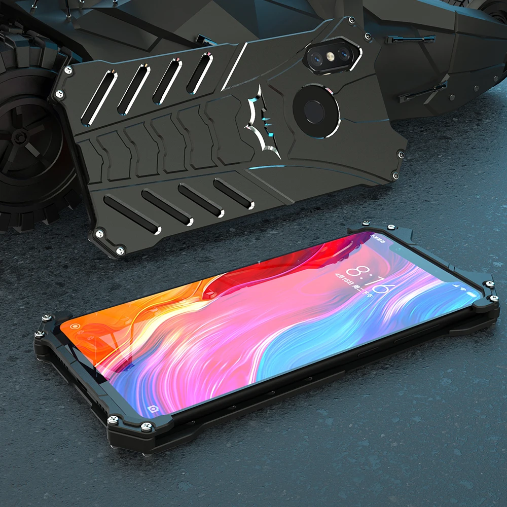 

R-JUST Case For Xiaomi MI 8 SE 5 5c 5s 6 plus Max 2 MIX 2s Metal Aluminum Heavy Duty Protection Shockproof Phone Cover Shell