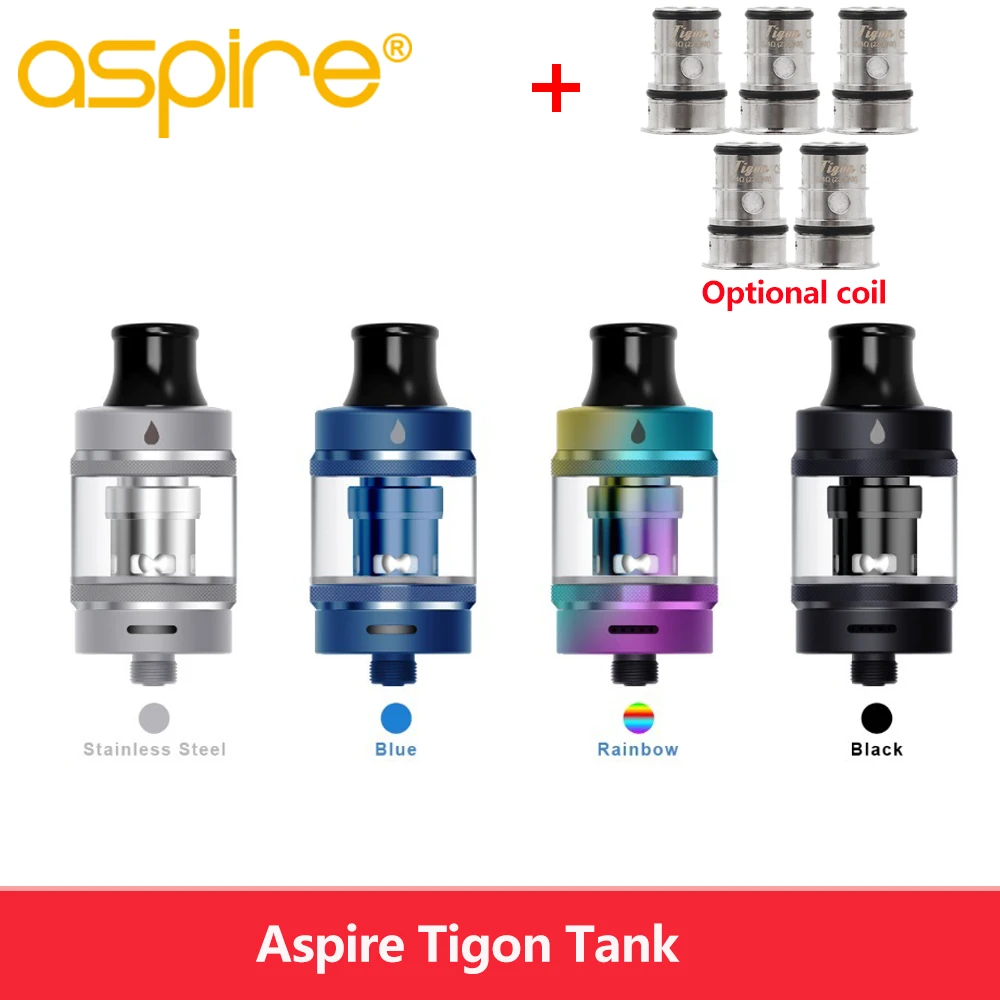 

Original Aspire Tigon Tank 3.5ml Capacity fit 1.2&0.4ohm Coil MTL/DTL type Electronic Cigs Vape Atomizer Fit E Cigarette box mod