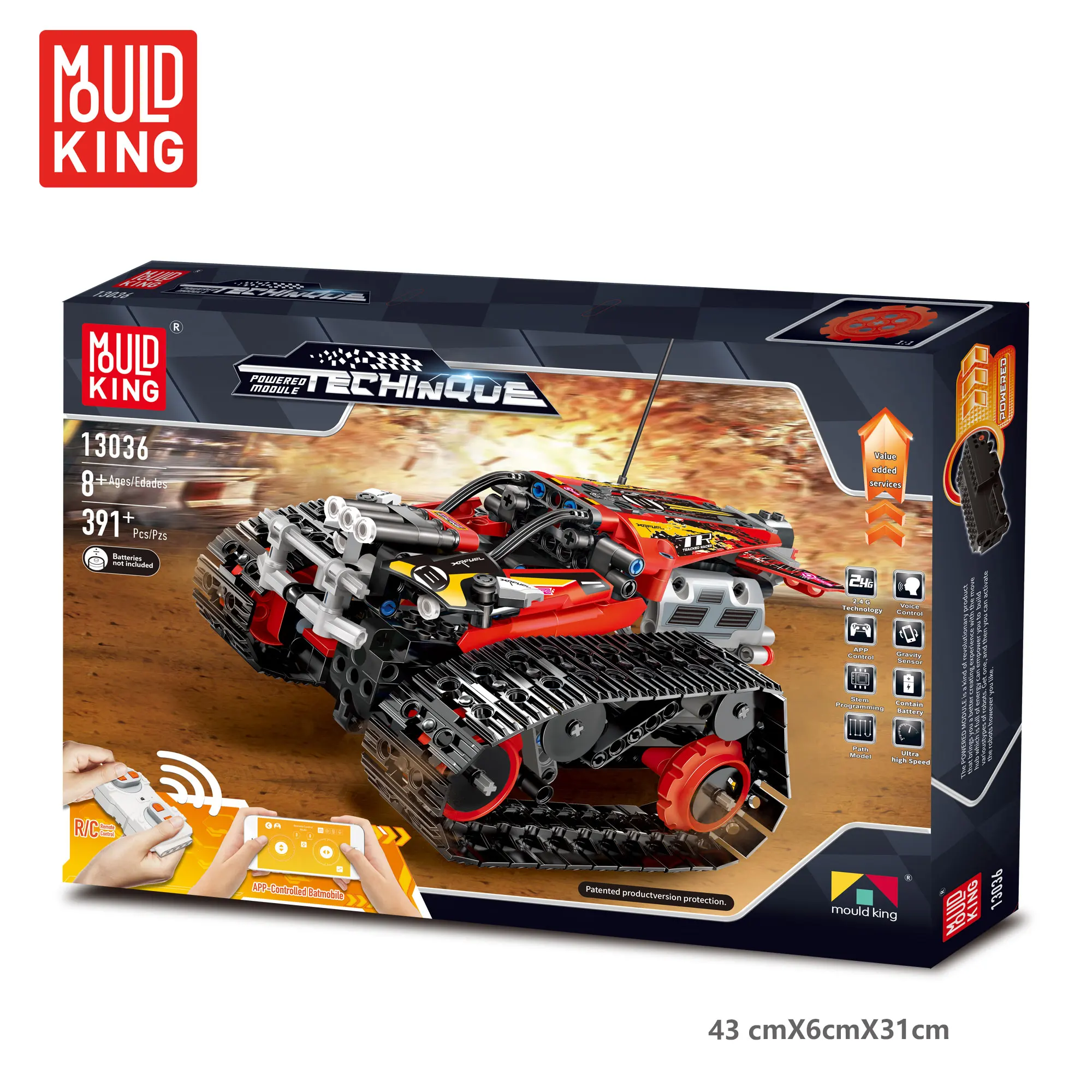 MOULD KING 13032 13036 RC Car Racing Car Remote Control Crawler Racer Building Blocks City Technic Car 42095 RC Toys Gift Bricks