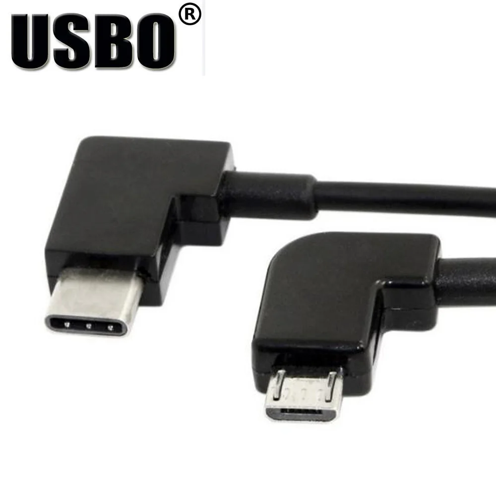 

High quality double Elbow black 0.3M USB3.1 Type C data transfer line high speed Type-C male to male Micro-USB connection cable