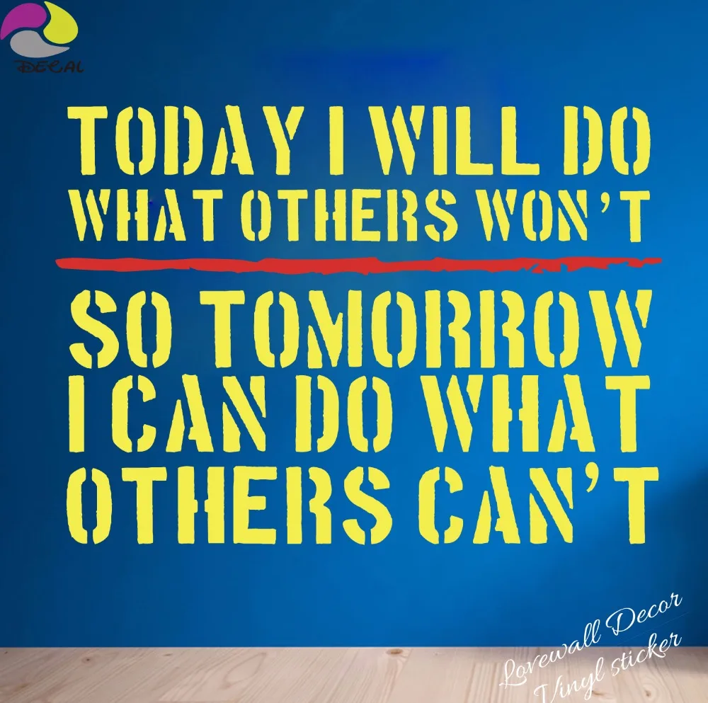 Today i will do Quote Wall Sticker Gym School office Fitness Workout Inspiring Motivation Wall Decal DIY Boxing Vinyl Room Decor (2)